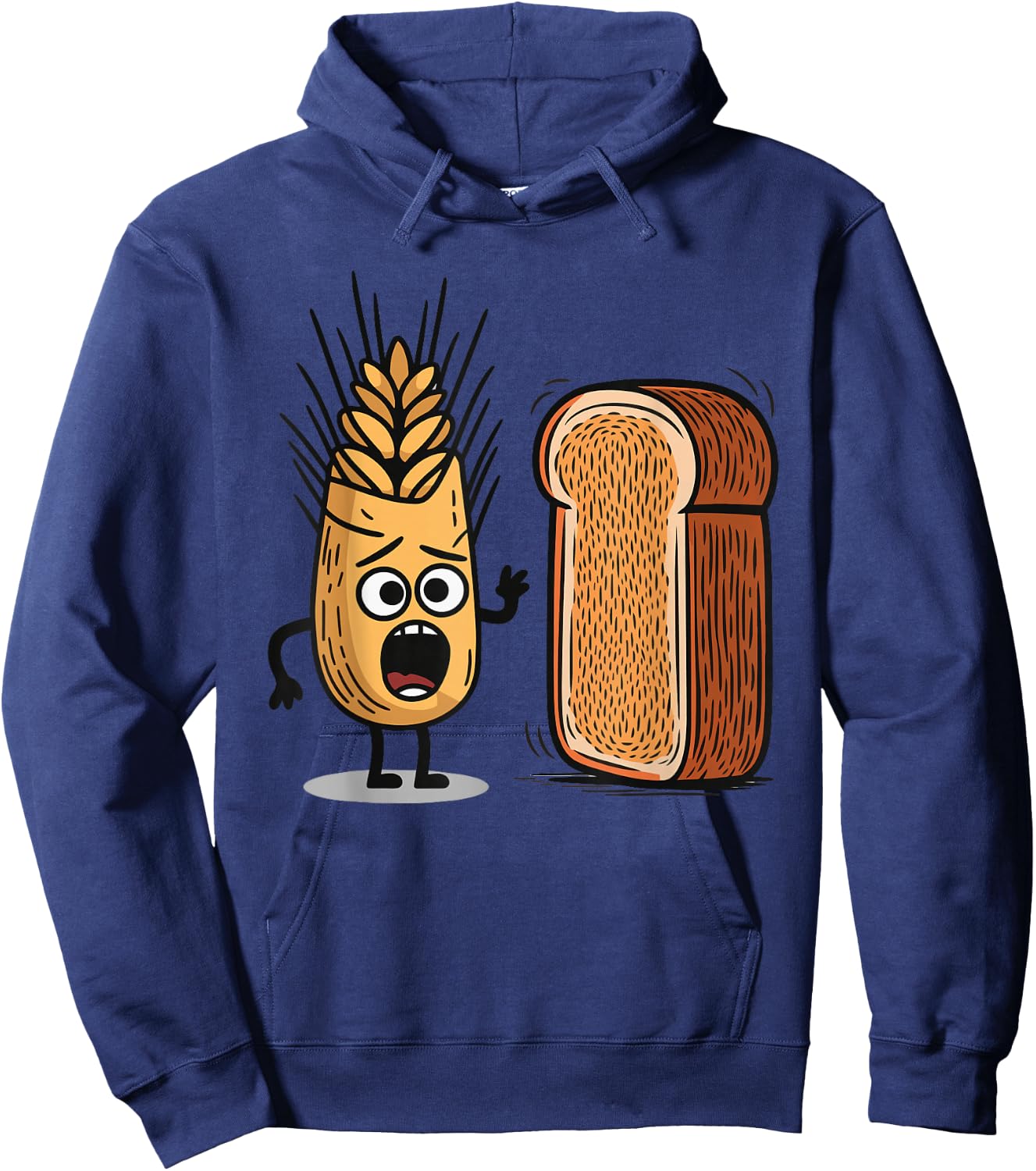 Surprised Wheat Looking At Bread Hoodie - Hoodie | Navy