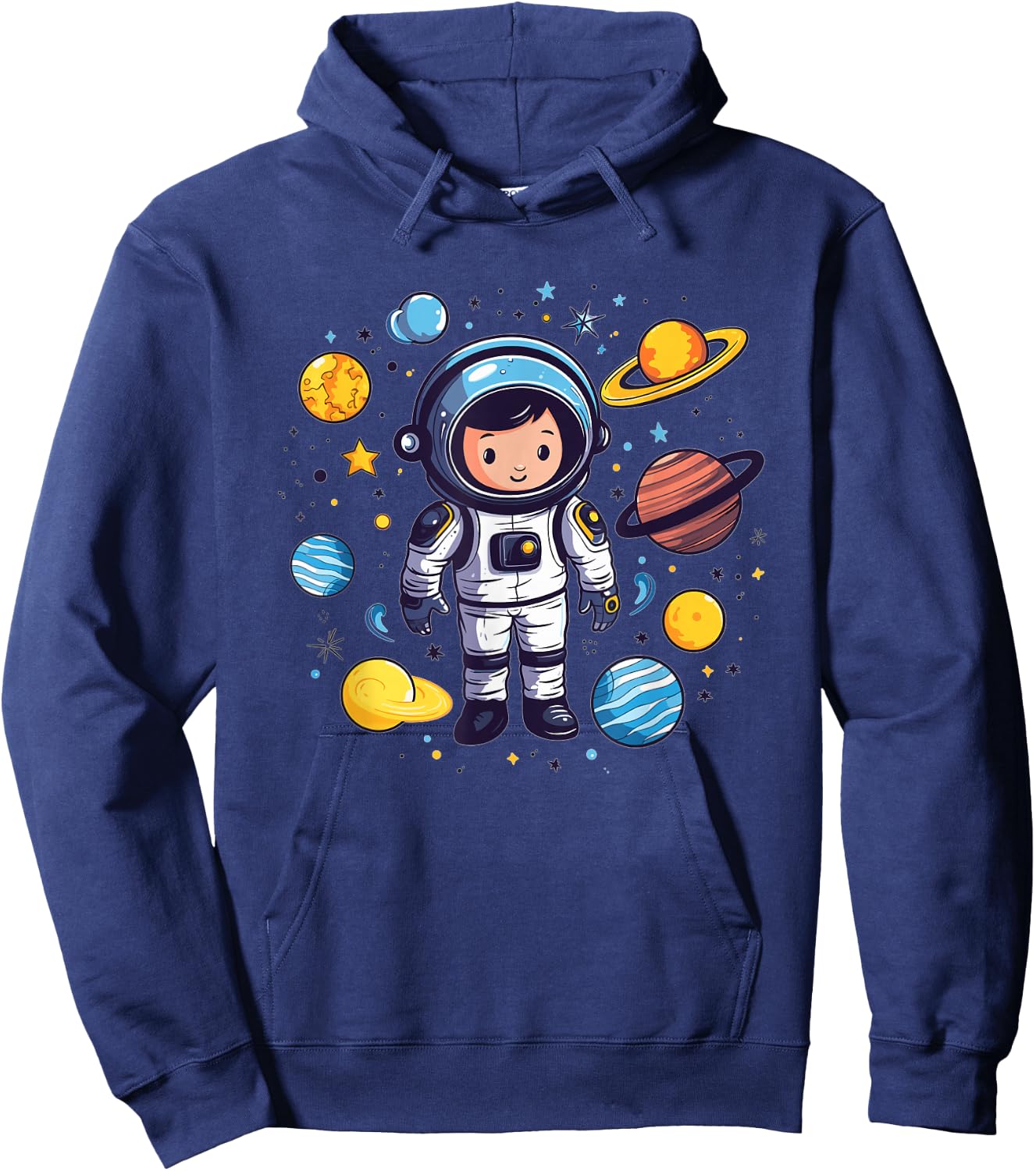 Cute Astronaut With Planets I Kids Astronaut Hoodie - Hoodie | Navy
