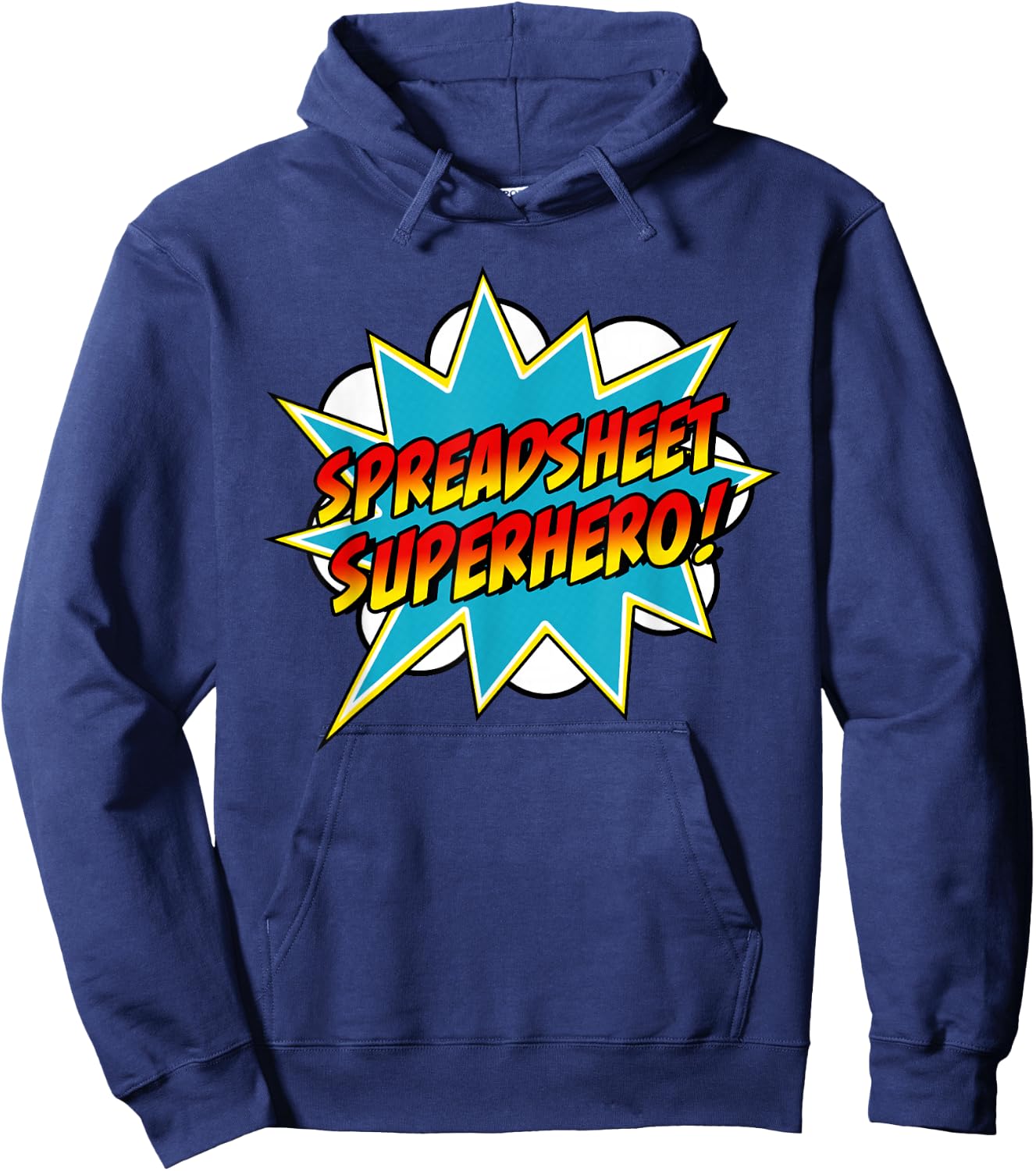 Spreadsheet Superhero | Retro Comic Accountant Hoodie - Hoodie | Navy