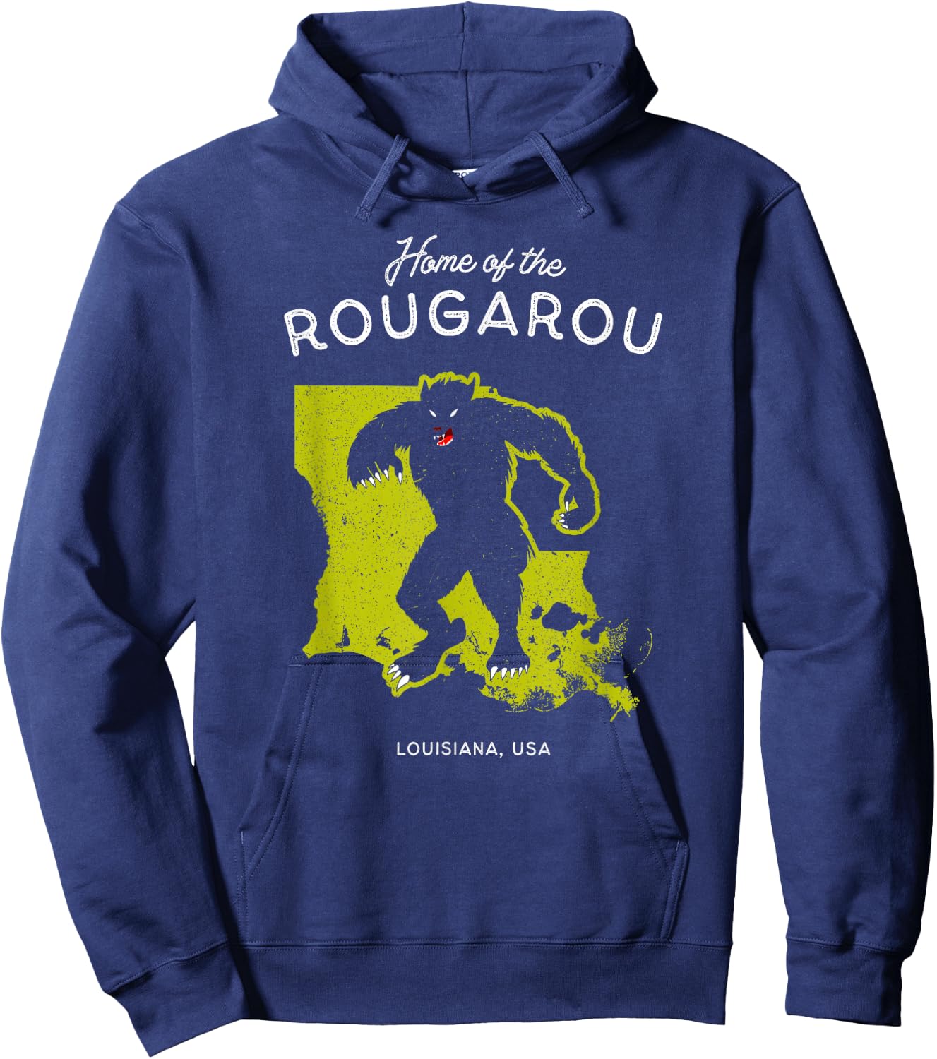 Home of the Rougarou - Louisiana, USA Cryptid Hoodie - Hoodie | Navy