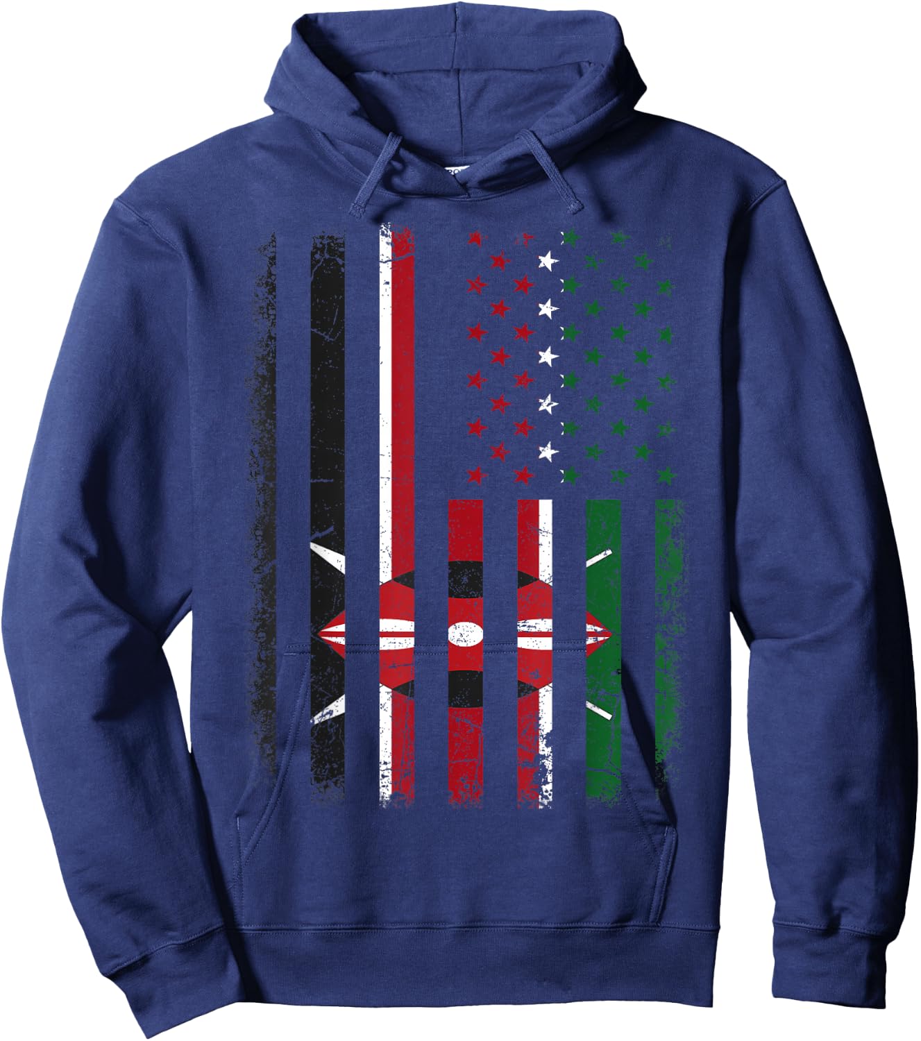 Kenyan American Flag Kenyan Roots Kenya America Hoodie - Hoodie | Navy
