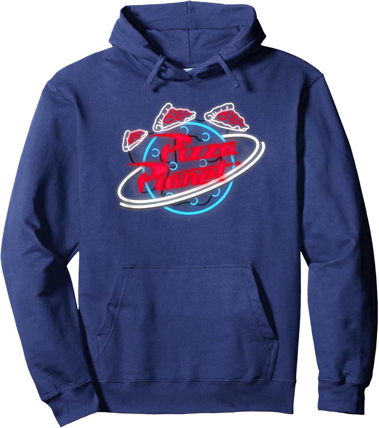 Disney Toy Story Pizza Planet Neon Sign Logo Hoodie - Hoodie | Navy
