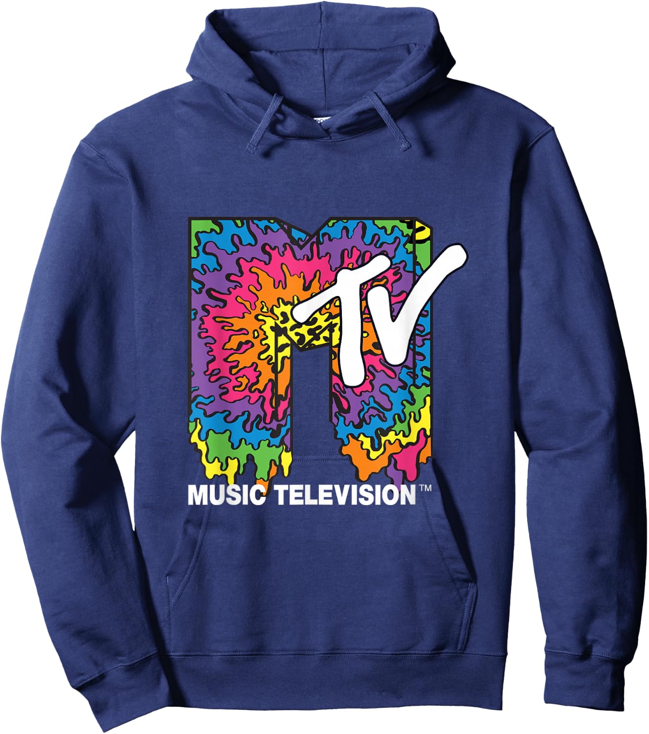 Classic MTV Melting Tie Dye Hoodie - Hoodie | Navy