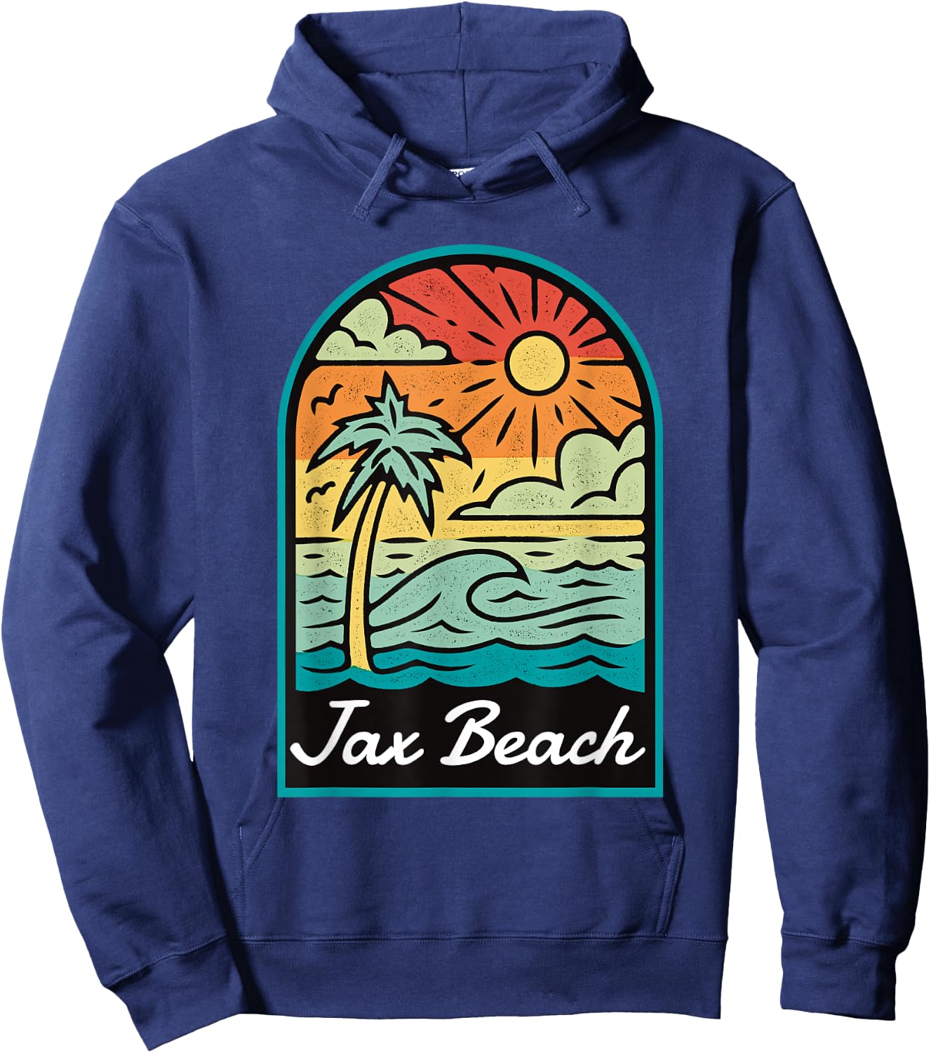 Jax Beach Florida Vintage Women Kids Hoodie - Hoodie | Navy