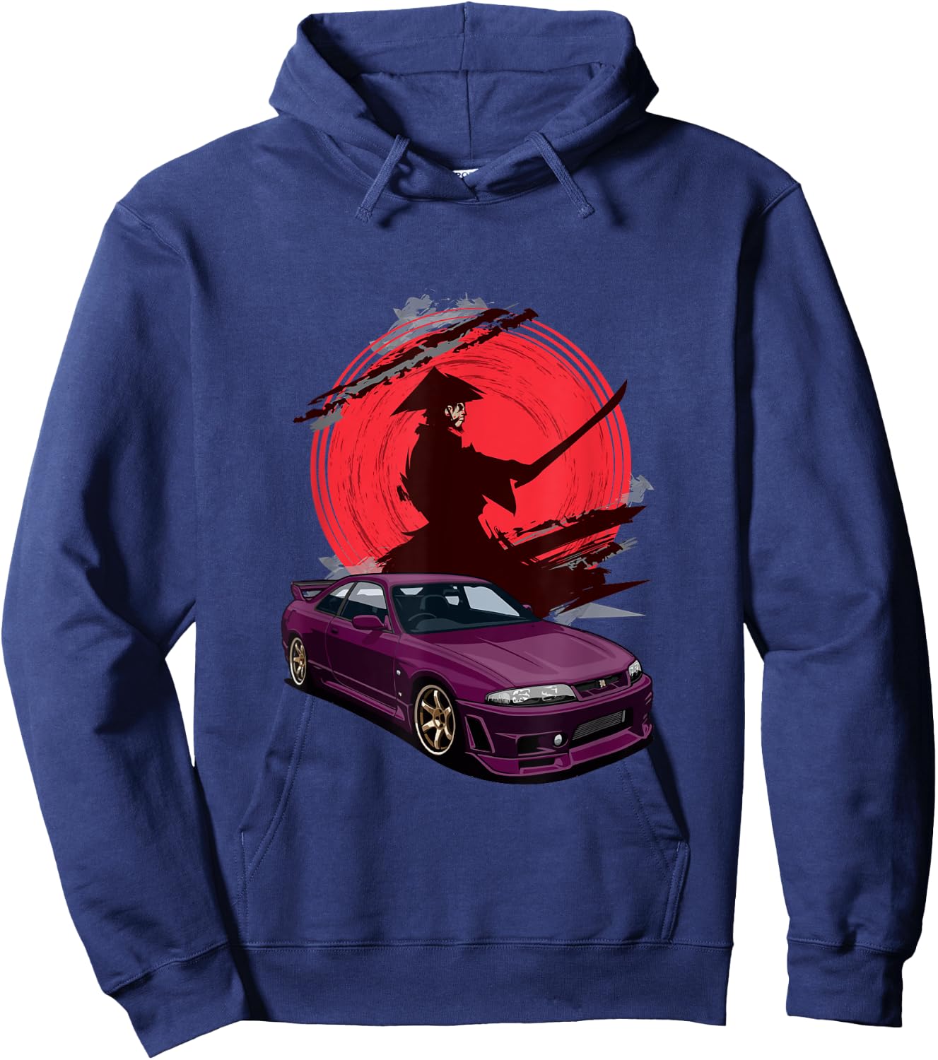 JDM Skyline R33 Car Tuning Japan Samurai Drift Hoodie - Hoodie | Navy