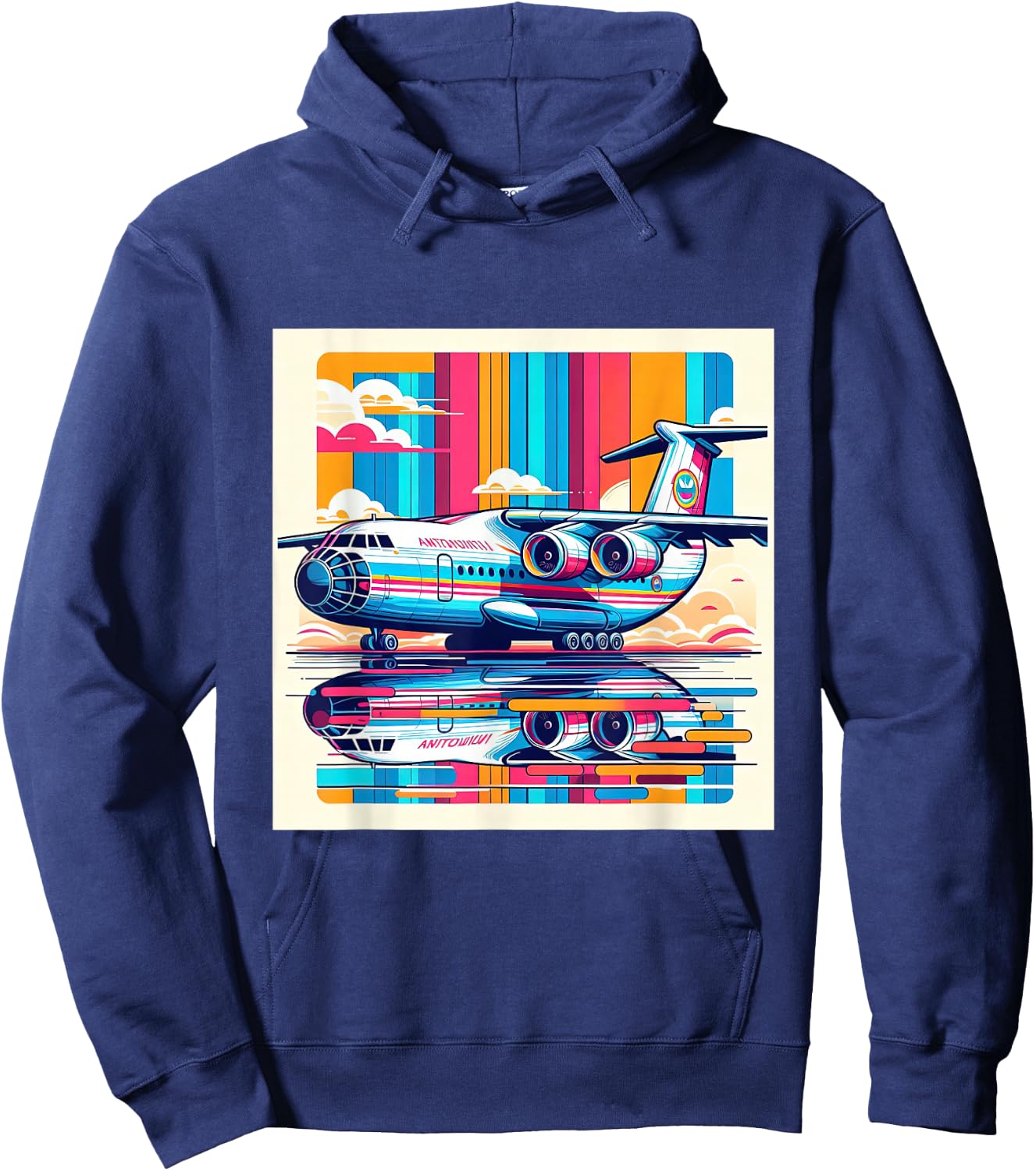 Antonov AN 225 Airplane Retro Style Hoodie - Hoodie | Navy