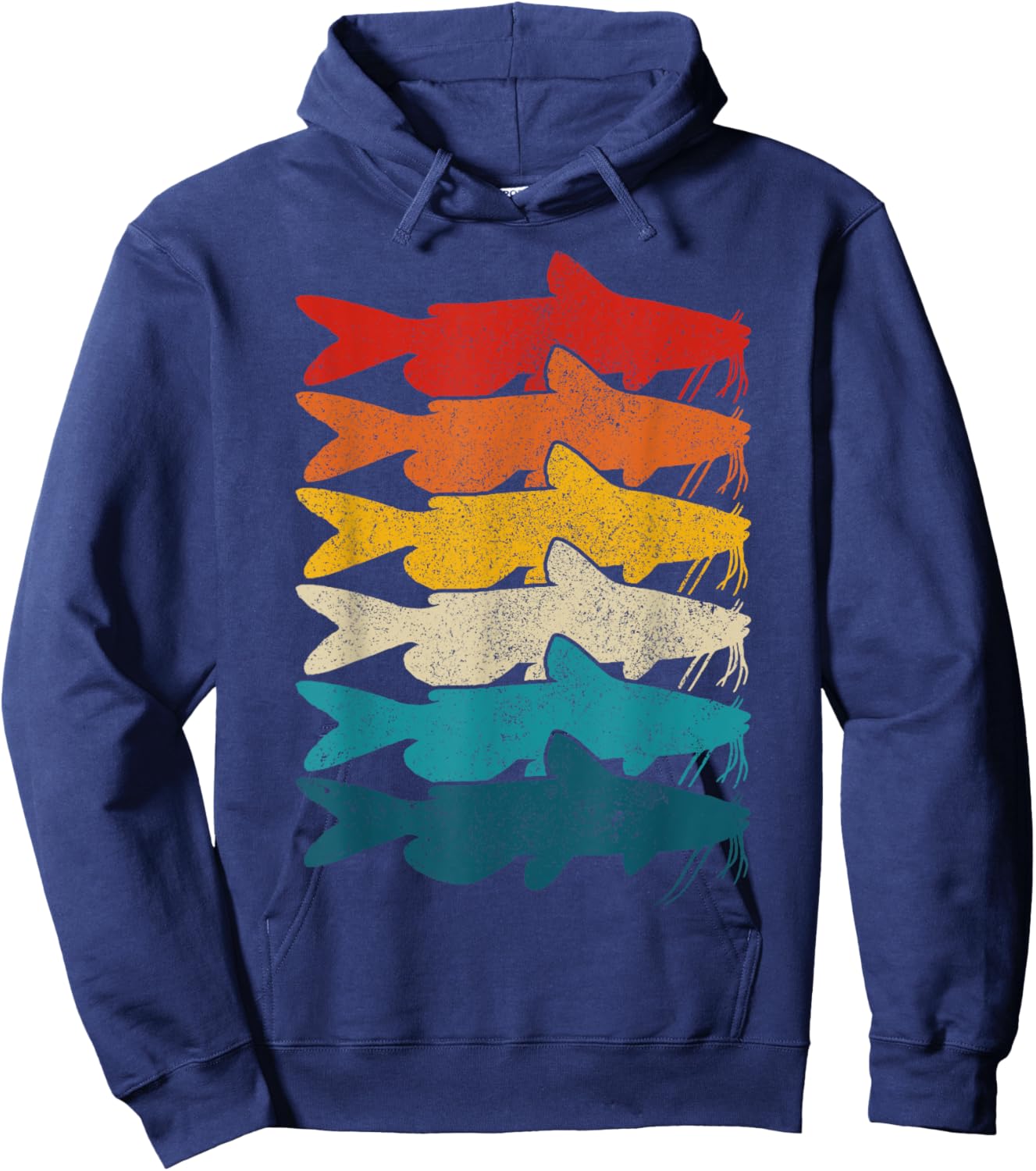 Channel Catfish Vintage Fish Catfish Fishing Hoodie - Hoodie | Navy