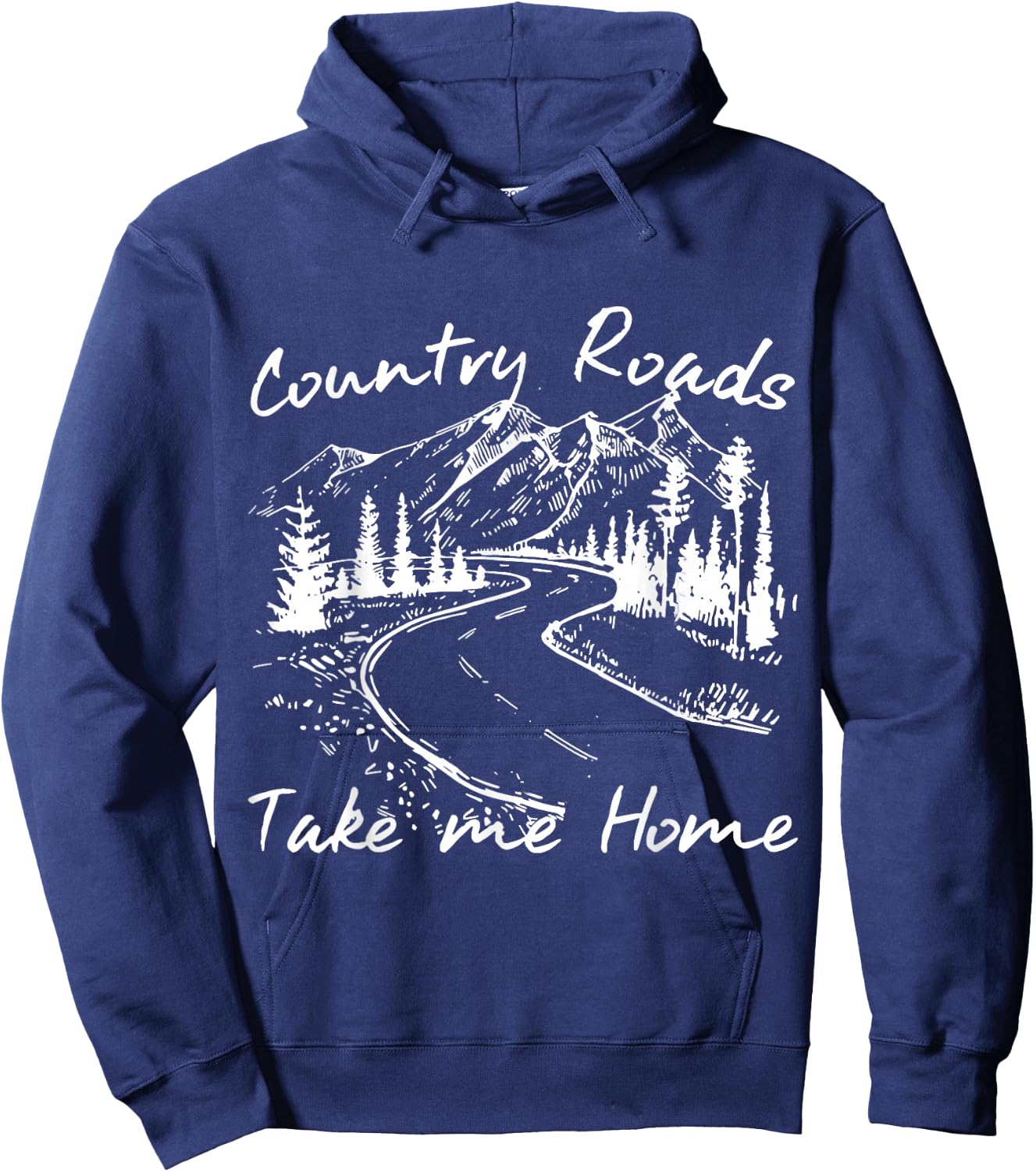 Vintage Country Roads Take Me Home Hoodie - Hoodie | Navy