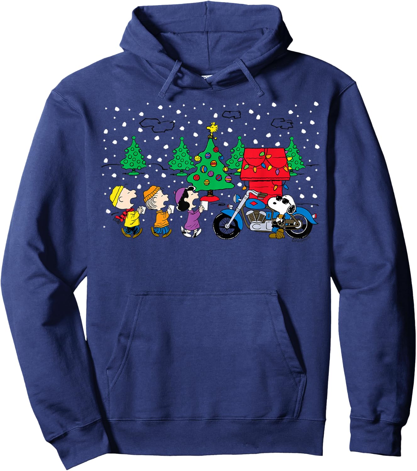 Peanuts Snoopy Holiday Cool Caroling Hoodie - Hoodie | Navy