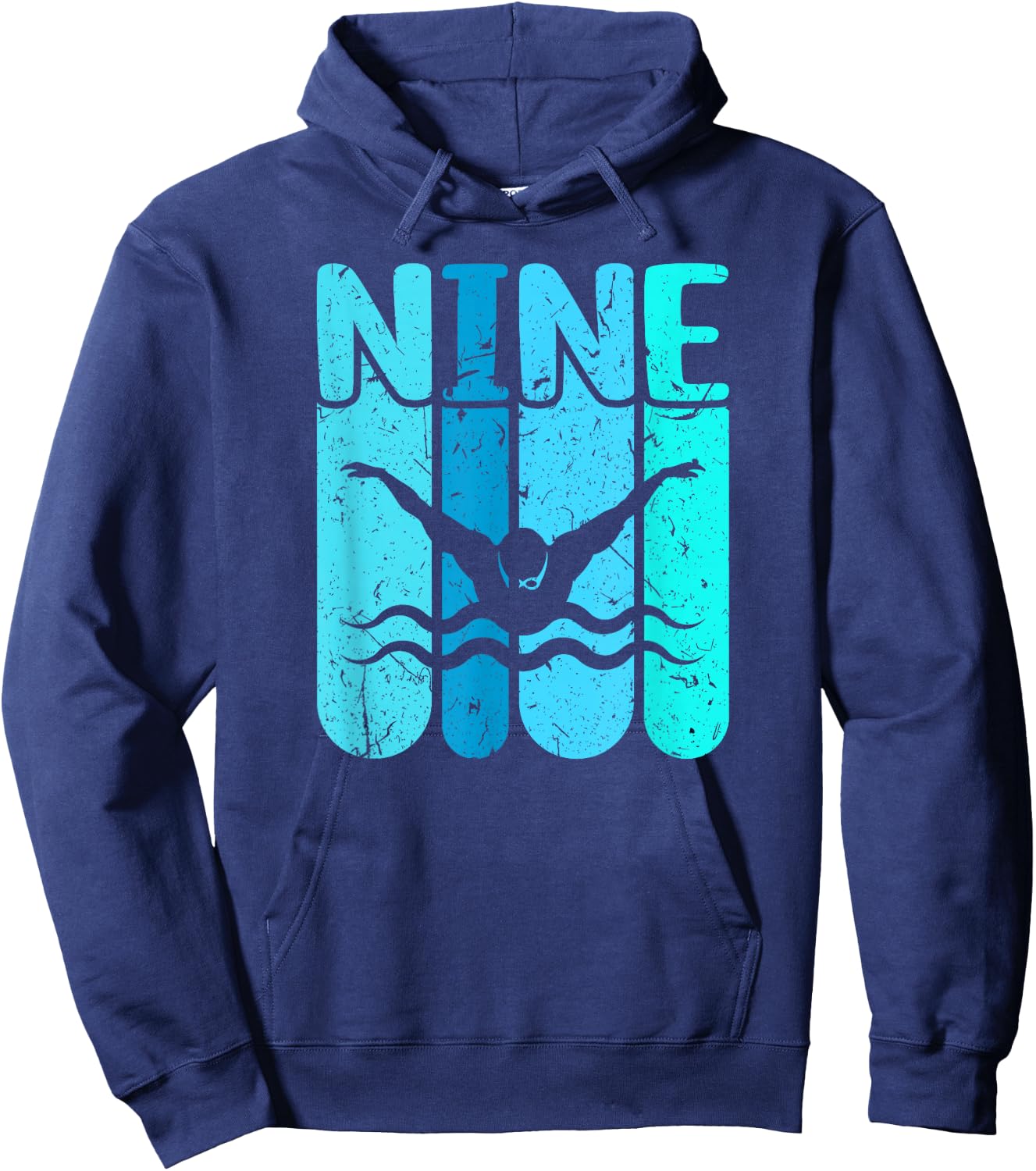 Swimmer 9th Birthday Swimming Hoodie - Hoodie | Navy
