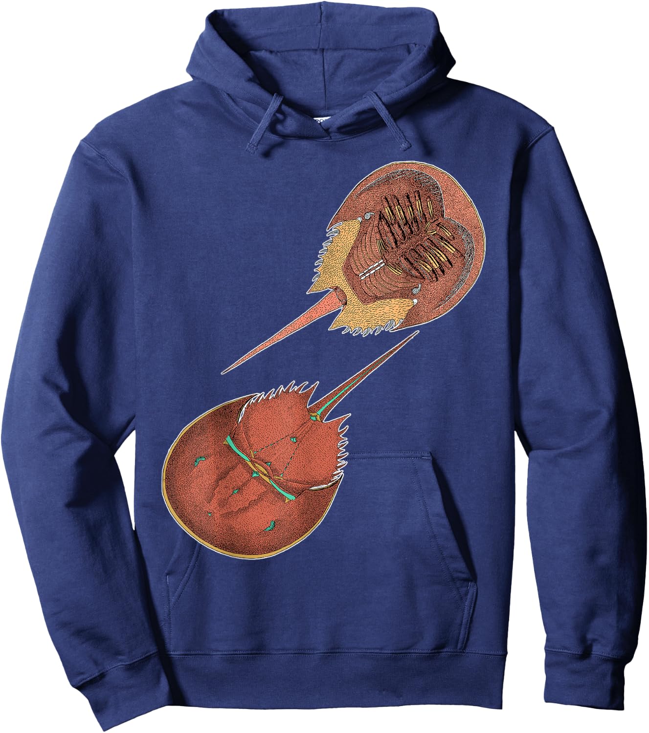EncycloArt - Horseshoe Crab Xiphosura Hoodie - Hoodie | Navy