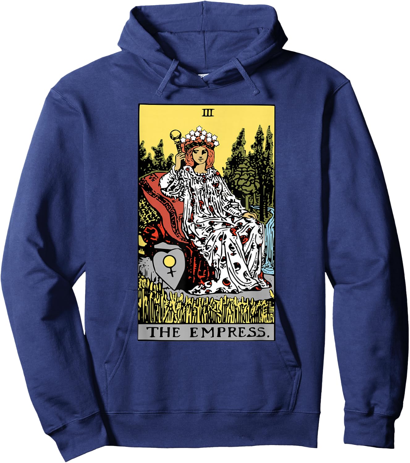 The Empress Tarot Card Rider Waite Hoodie - Hoodie | Navy