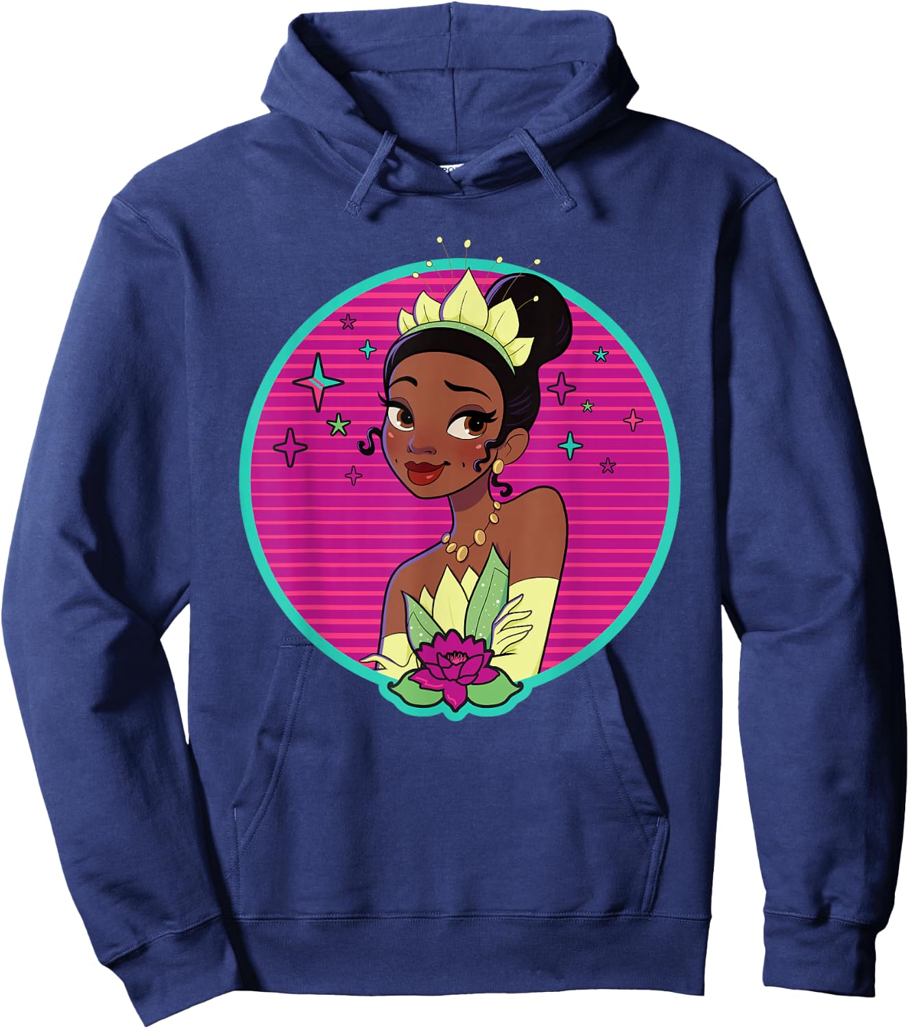 Disney Princess Tiana 80s Glamour Portrait Hoodie - Hoodie | Navy