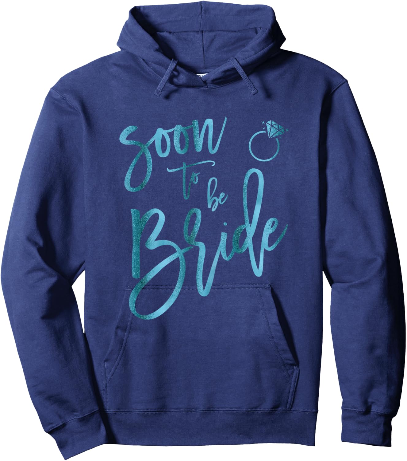 Soon To Be Bridal Teal Ring Graphic Shirts Hoodie - Hoodie | Navy