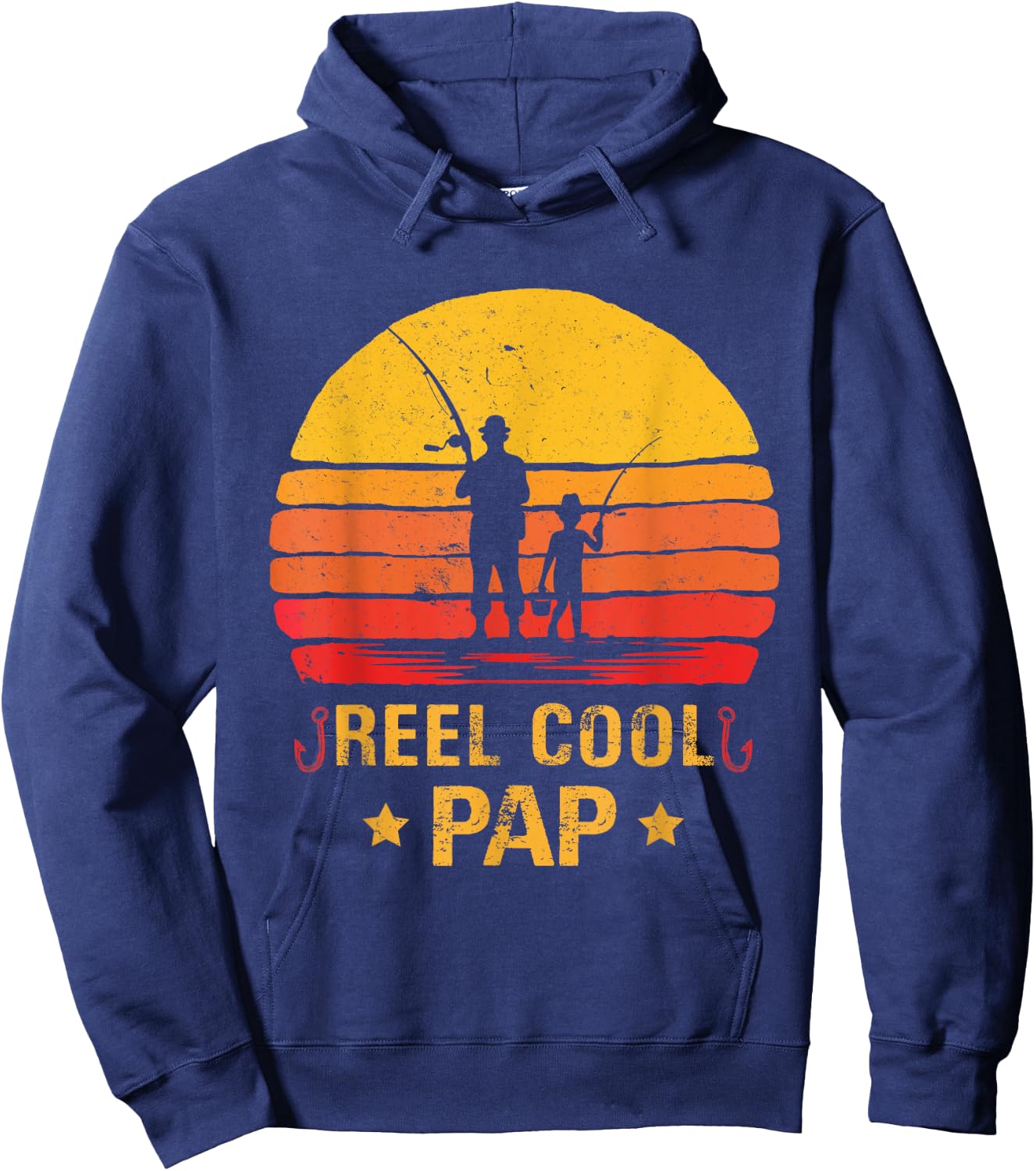 Reel Cool Pap Fishing Fathers Day Hoodie - Hoodie | Navy