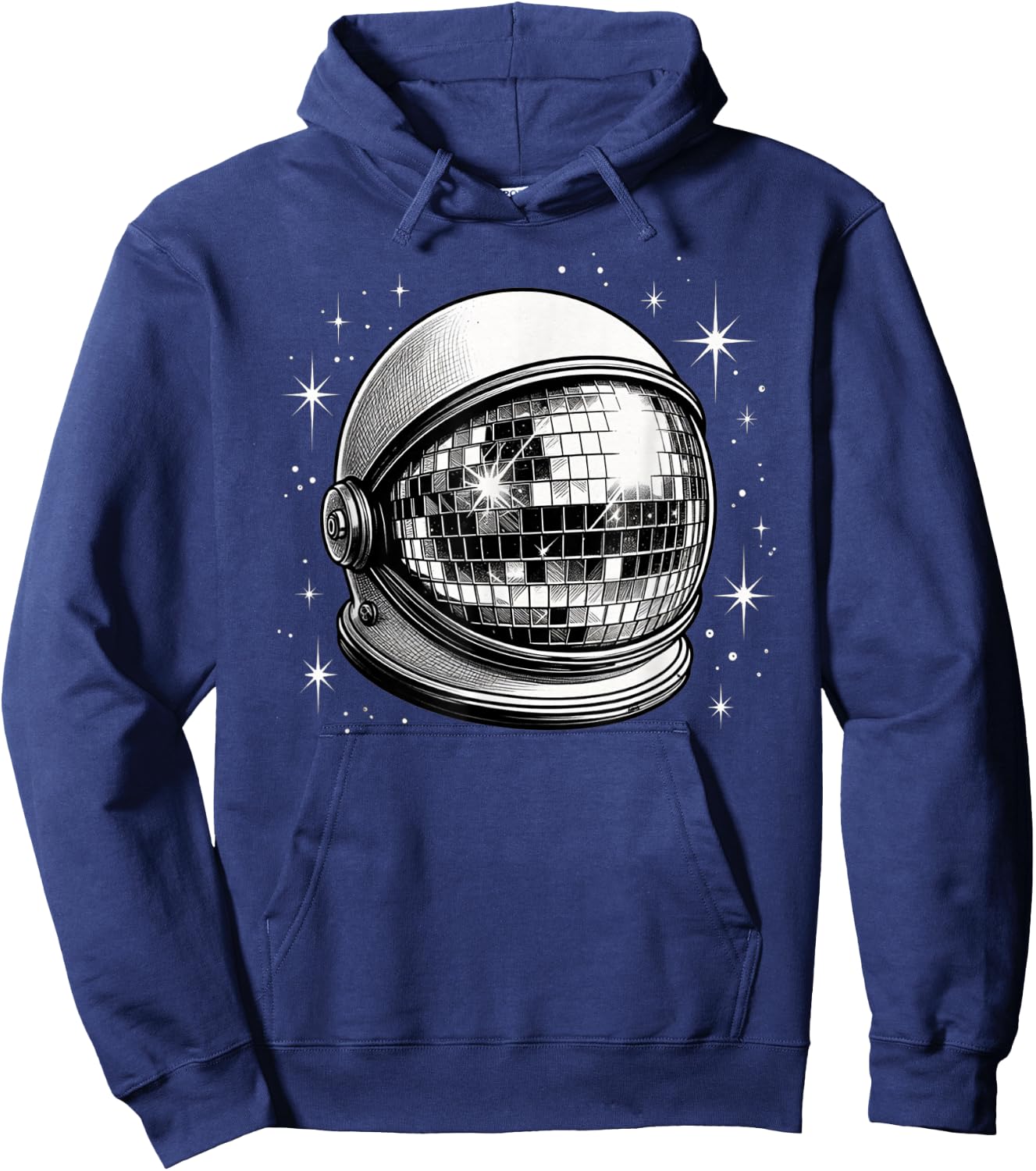 Outer Space Astronaut Helmet Disco Ball Hoodie - Hoodie | Navy