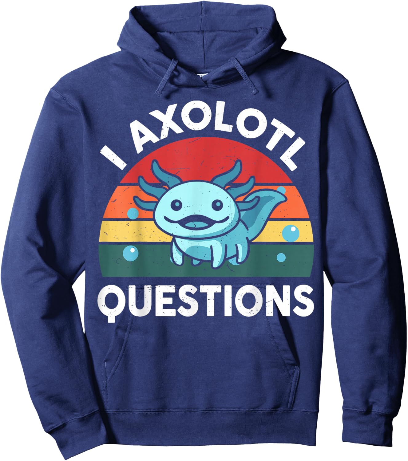 Kids I Axolotl Questions Funny Graphic Hoodie - Hoodie | Navy