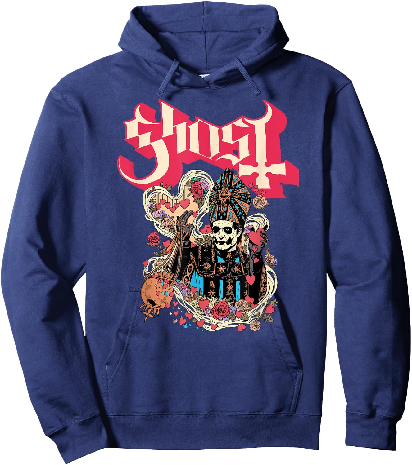 Ghost - Papa Hearts Valentine's Day Hoodie - Hoodie | Navy