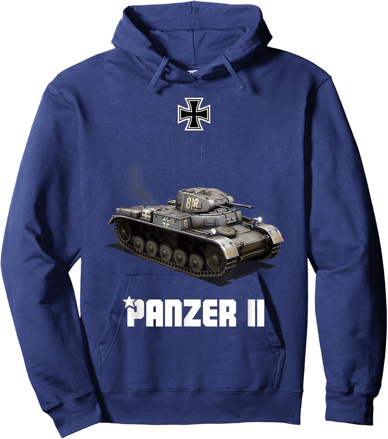 Panzer II German Light Tank WW2 Military Hoodie - Hoodie | Navy