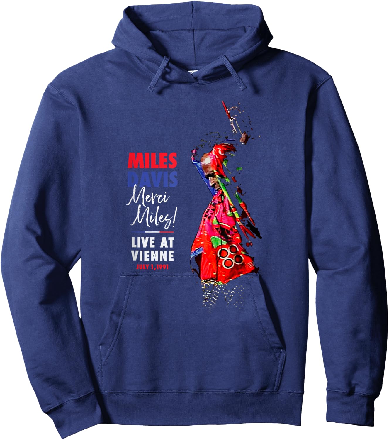 Miles Davis Merci Miles! Hoodie - Hoodie | Navy