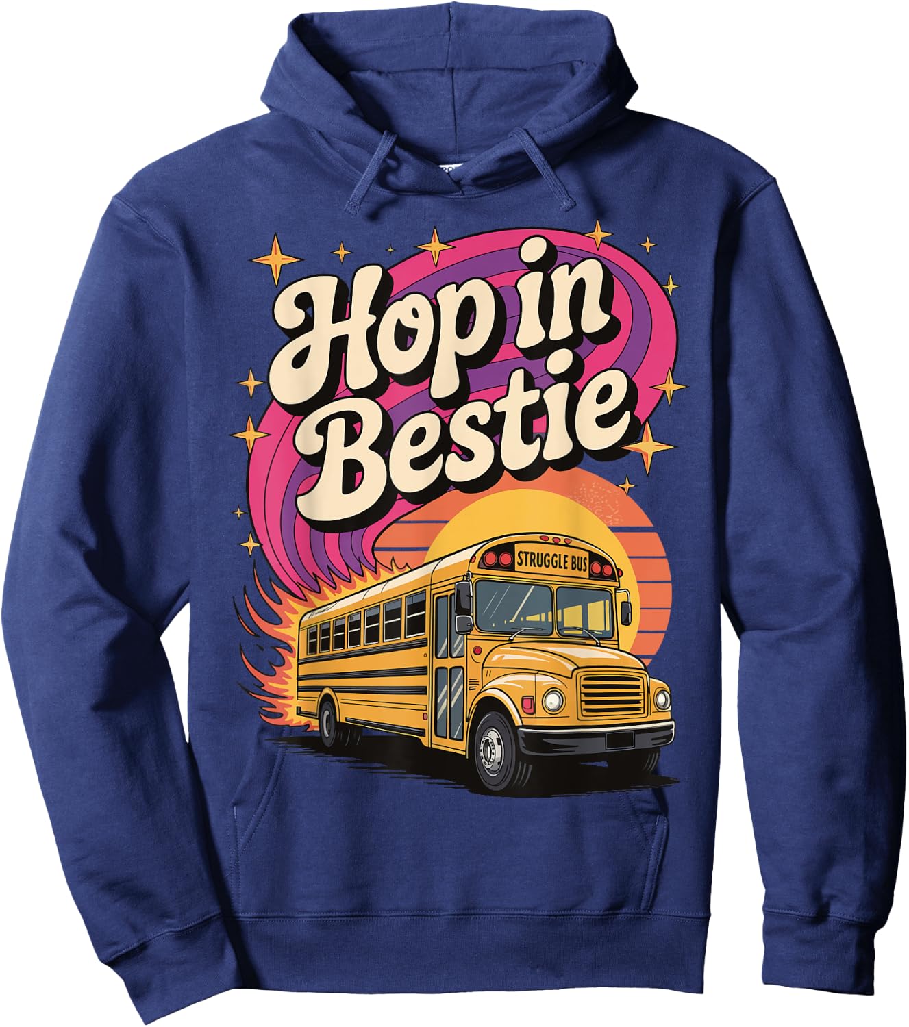 Hop In Bestie Struggle Bus Hoodie - Hoodie | Navy