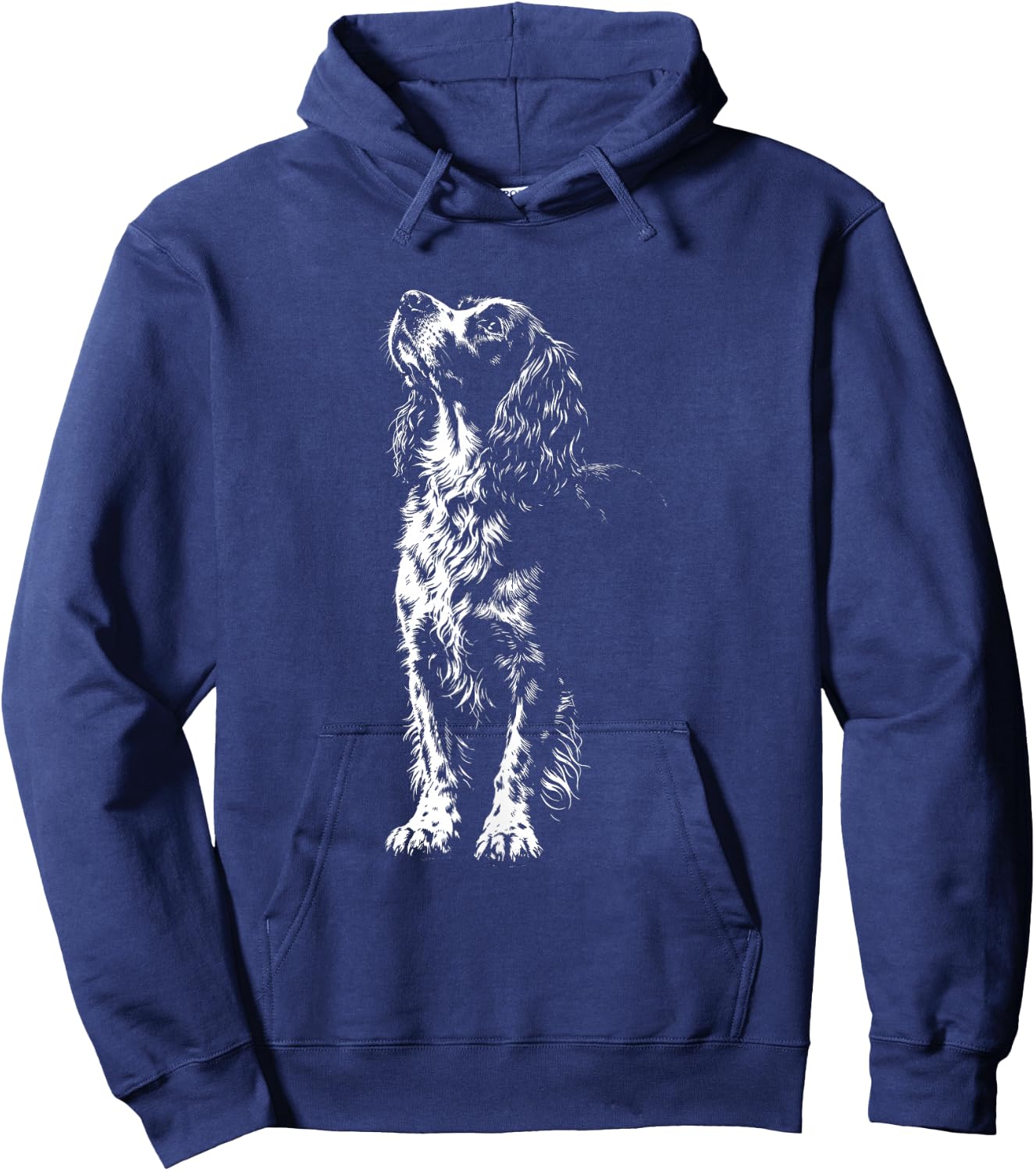 English Springer Spaniel Portrait Minimalist Hoodie - Hoodie | Navy