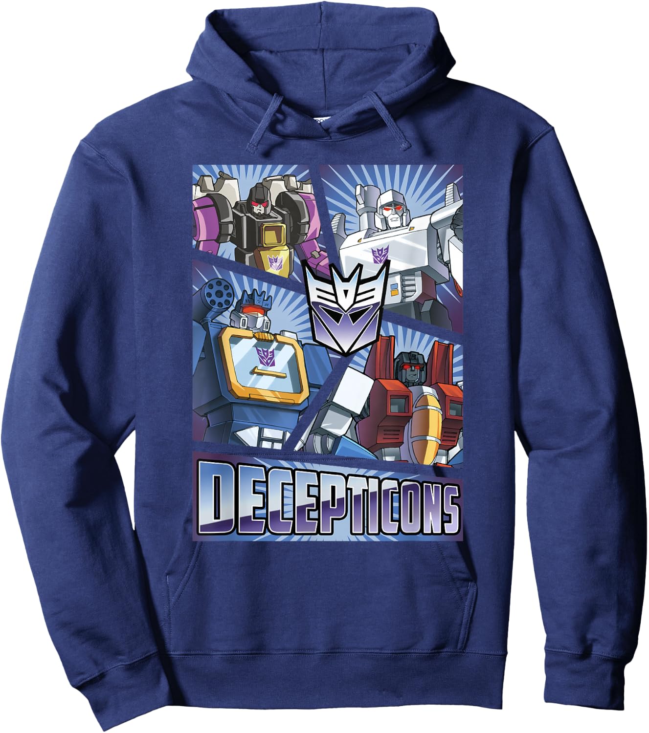 Transformers Decepticons Cut Up Panels Hoodie - Hoodie | Navy