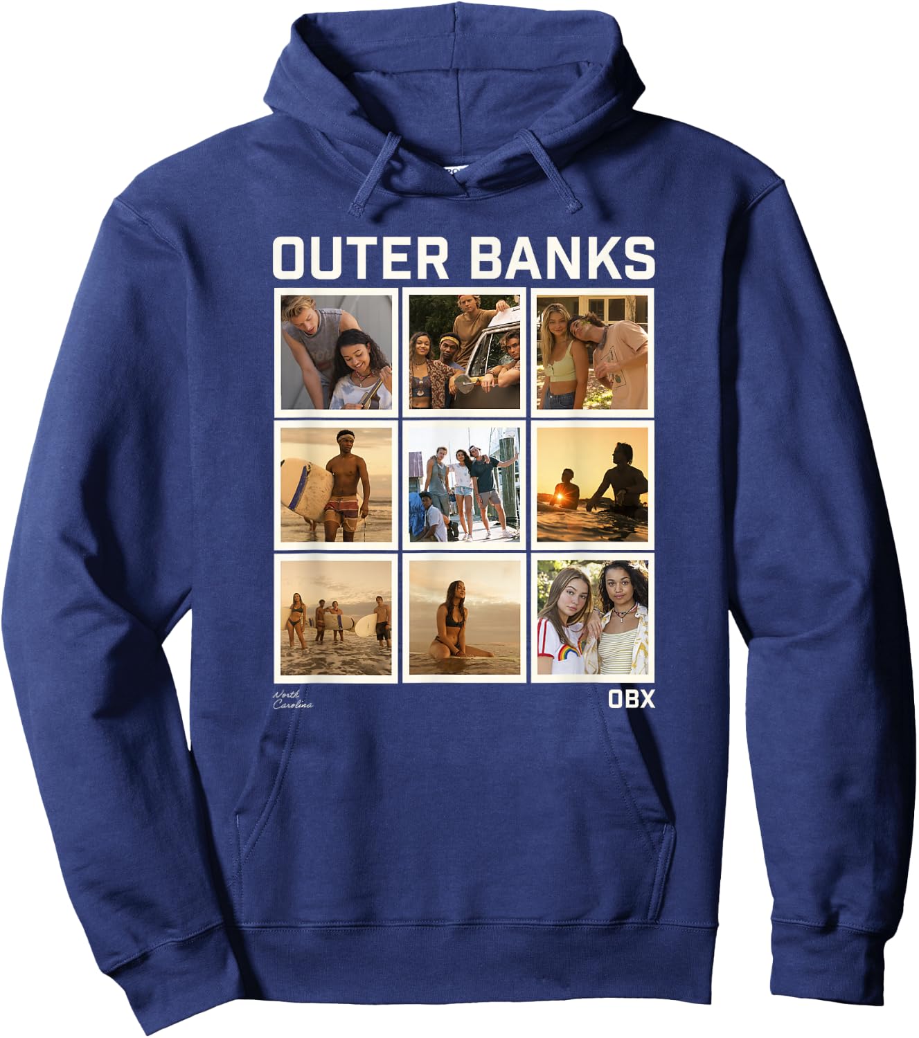 Outer Banks Group Shot Photo Panel Collage Hoodie - Hoodie | Navy