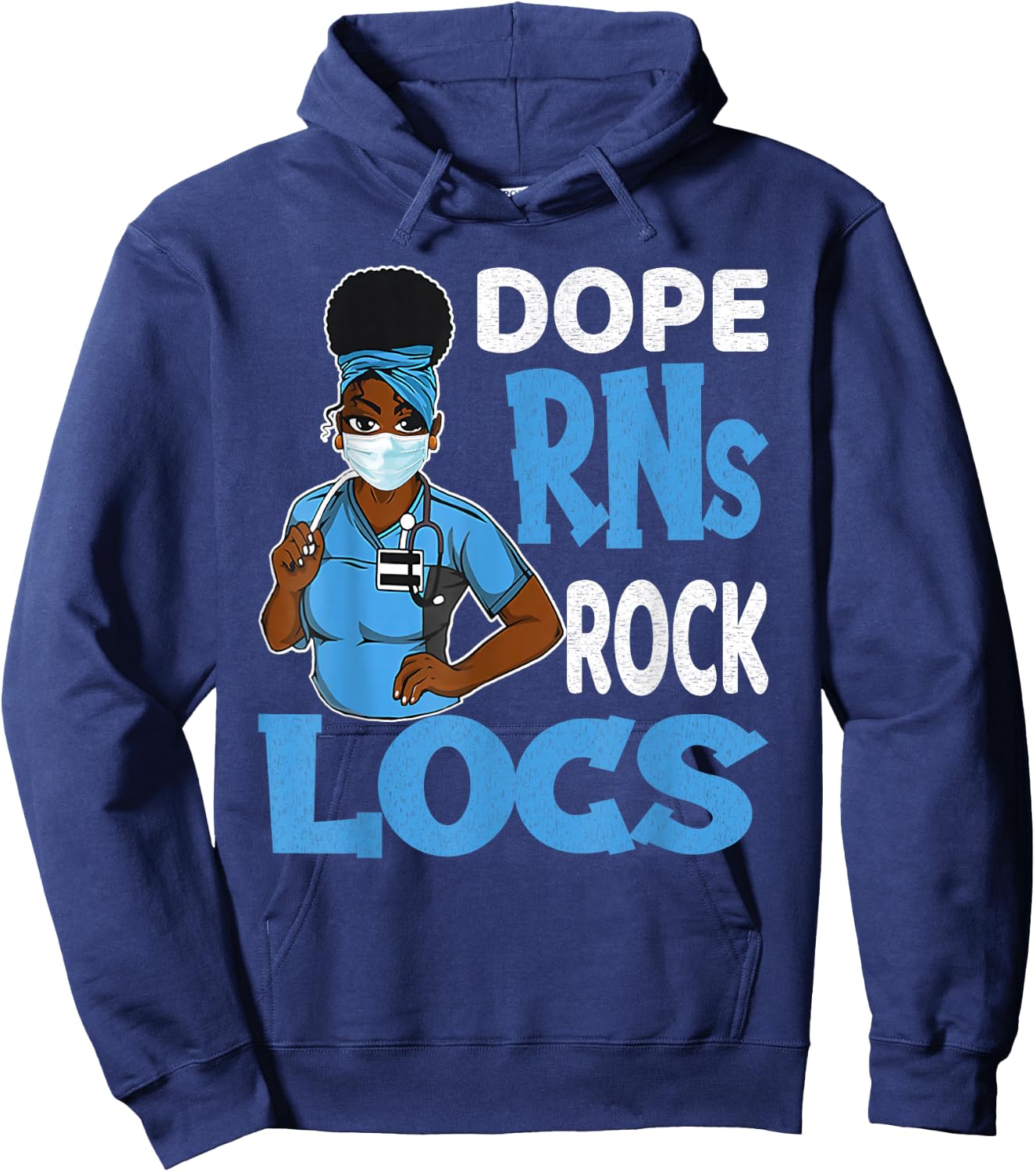 Black Nurse Dope Registered Nurse Rock Locs Hoodie - Hoodie | Navy