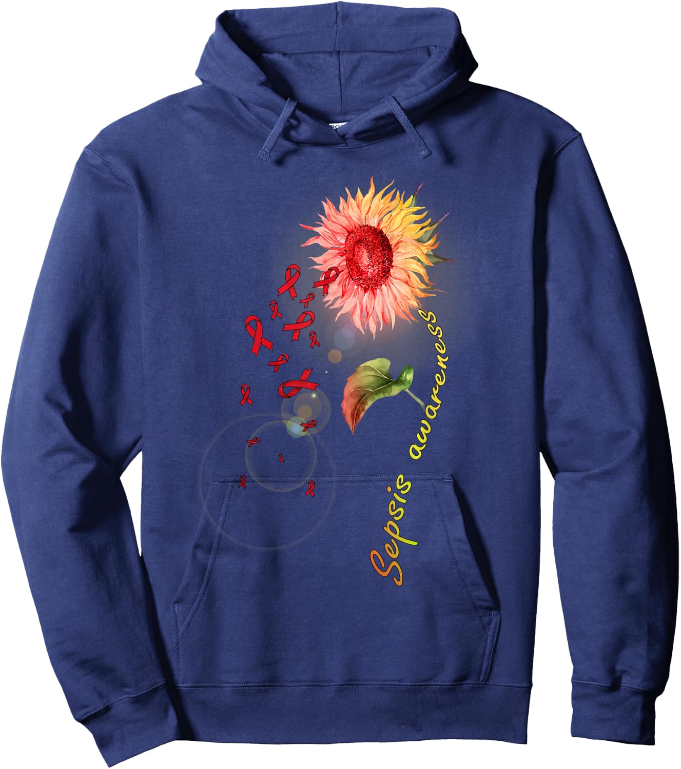 Sepsis Awareness Sunflower Hoodie - Hoodie | Navy
