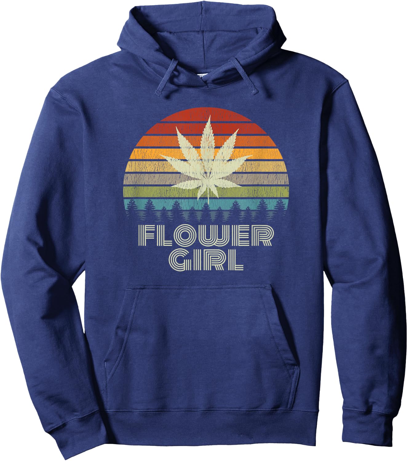 Cute Weed Shirts Vintage Marijuana Flower Girl Hoodie - Hoodie | Navy