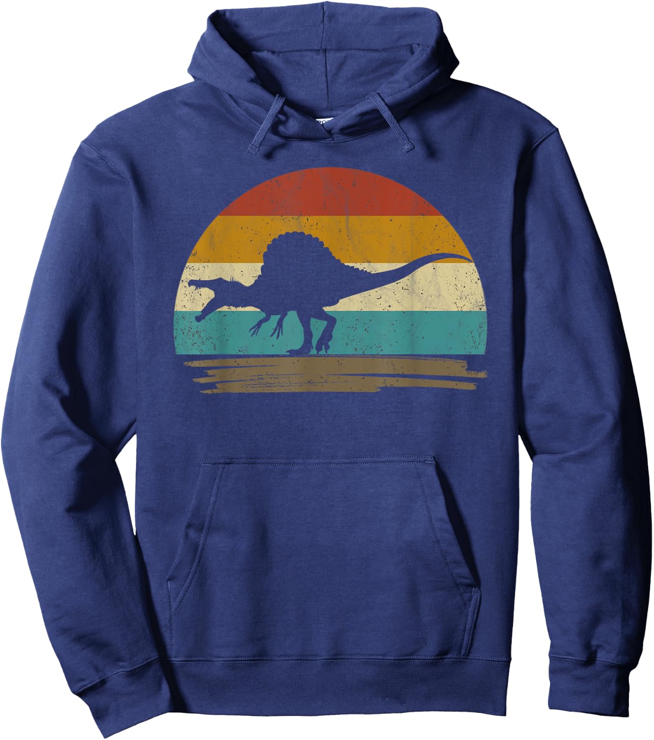 Retro Vintage Spinosaurus Dinosaur Hoodie - Hoodie | Navy