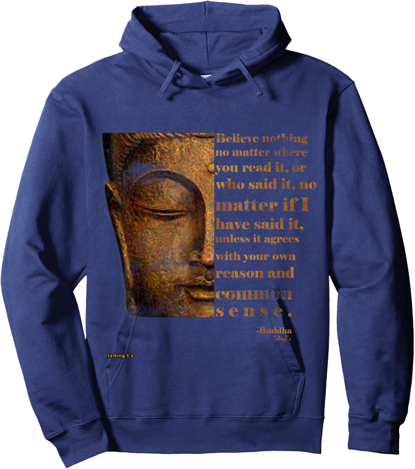 Buddha Quote Peace Love Joy The Buddha Hoodie - Hoodie | Navy