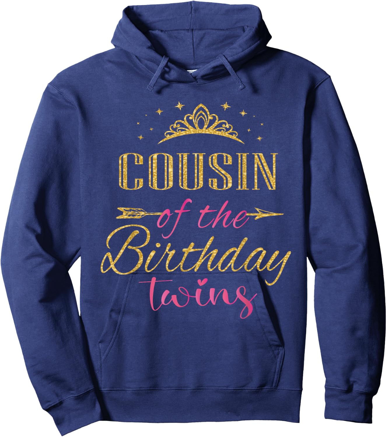 Cousin Of The Birthday Twins Kids Party Hoodie - Hoodie | Navy