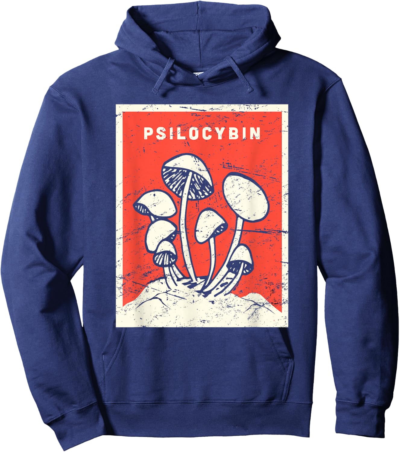Psilocybin - Retro Psychedelic Magic Mushrooms Hoodie - Hoodie | Navy