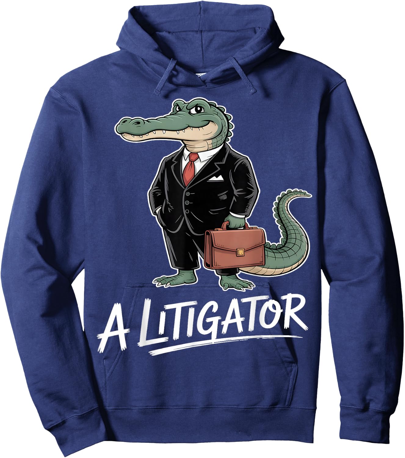 Litigator Funny Alligator Lawyer Hoodie - Hoodie | Navy