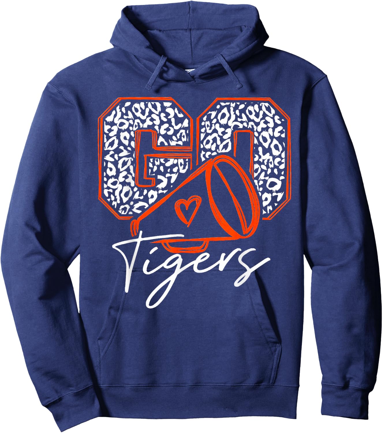 Go Cheer Tigers Football Hoodie - Hoodie | Navy