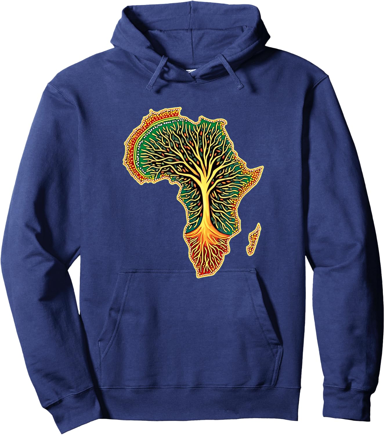 African Roots Africa Map Melanin Juneteenth Hoodie - Hoodie | Navy
