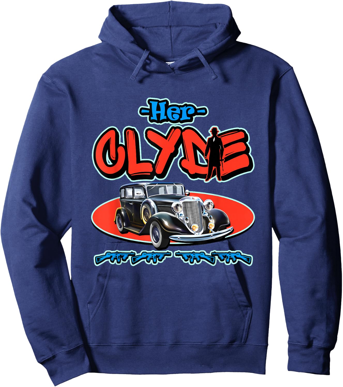 His Bonnie - Her Clyde - Cool Couples Matching Hoodie - Hoodie | Navy