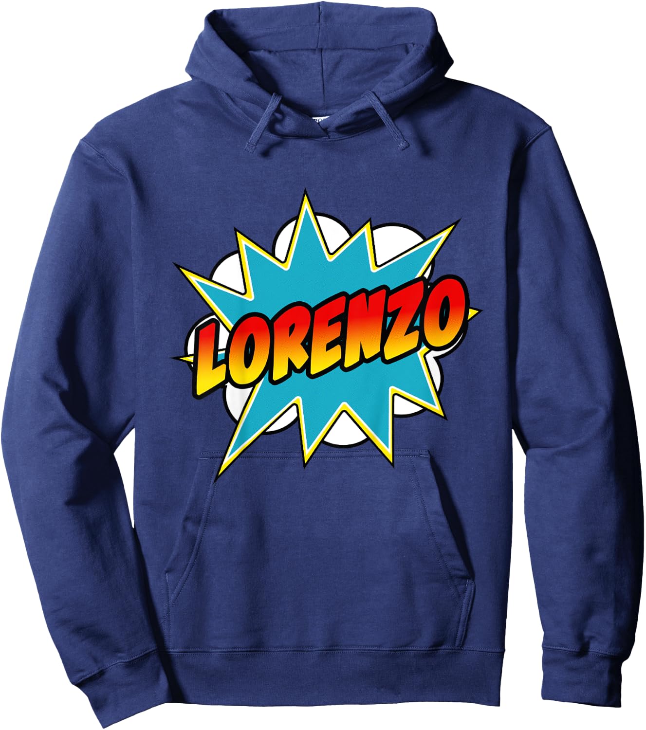 Kids Boys Lorenzo Name Comic Book Superhero Hoodie - Hoodie | Navy