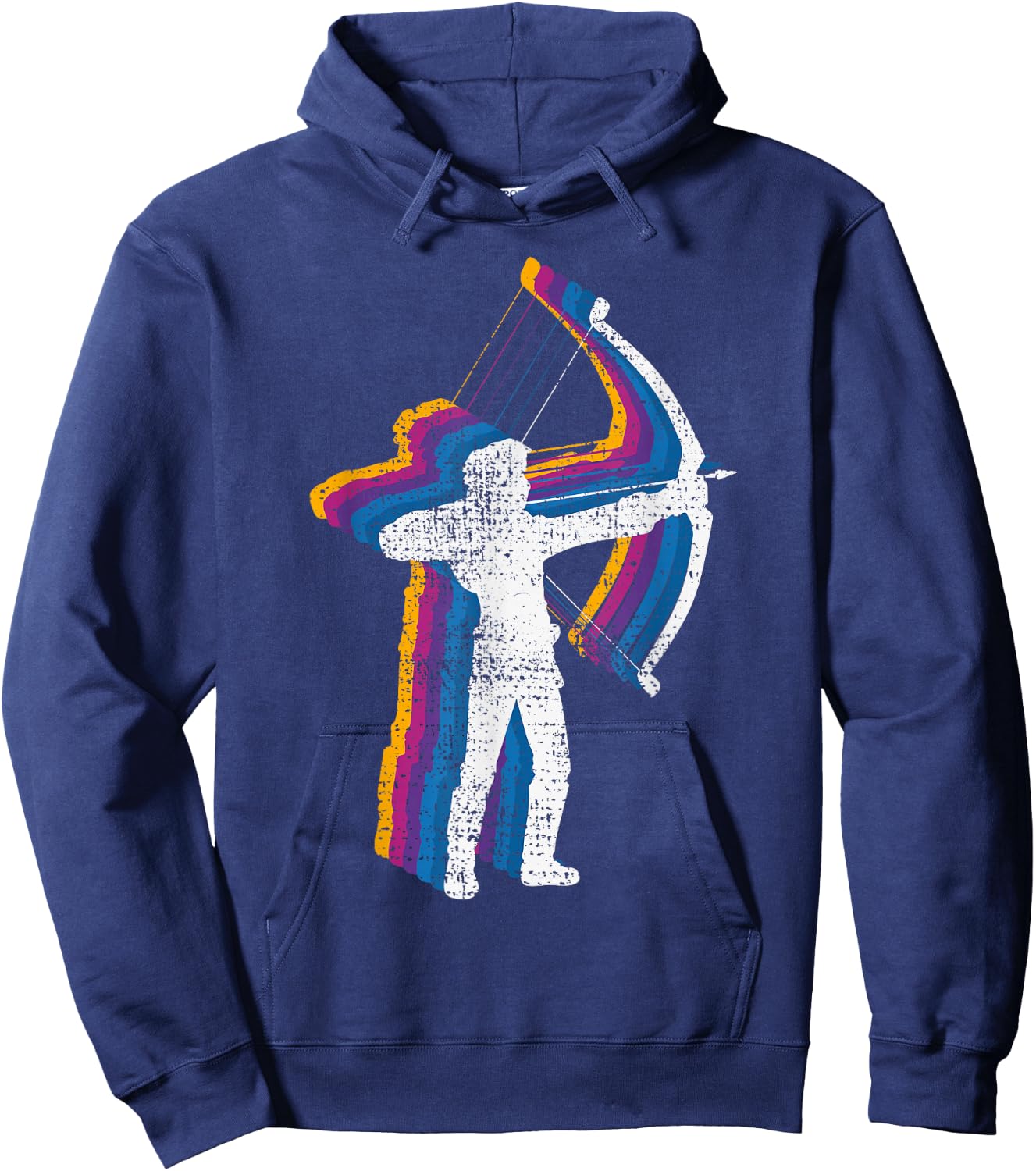 Blue Retro Vintage Archery Bow Hunting Hoodie - Hoodie | Navy
