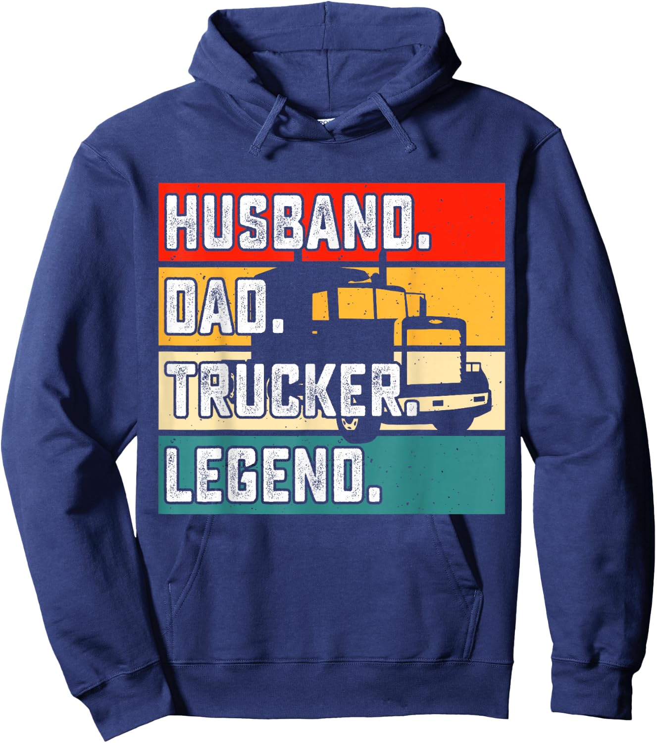 Husband Dad Trucker Legend Hoodie - Hoodie | Navy