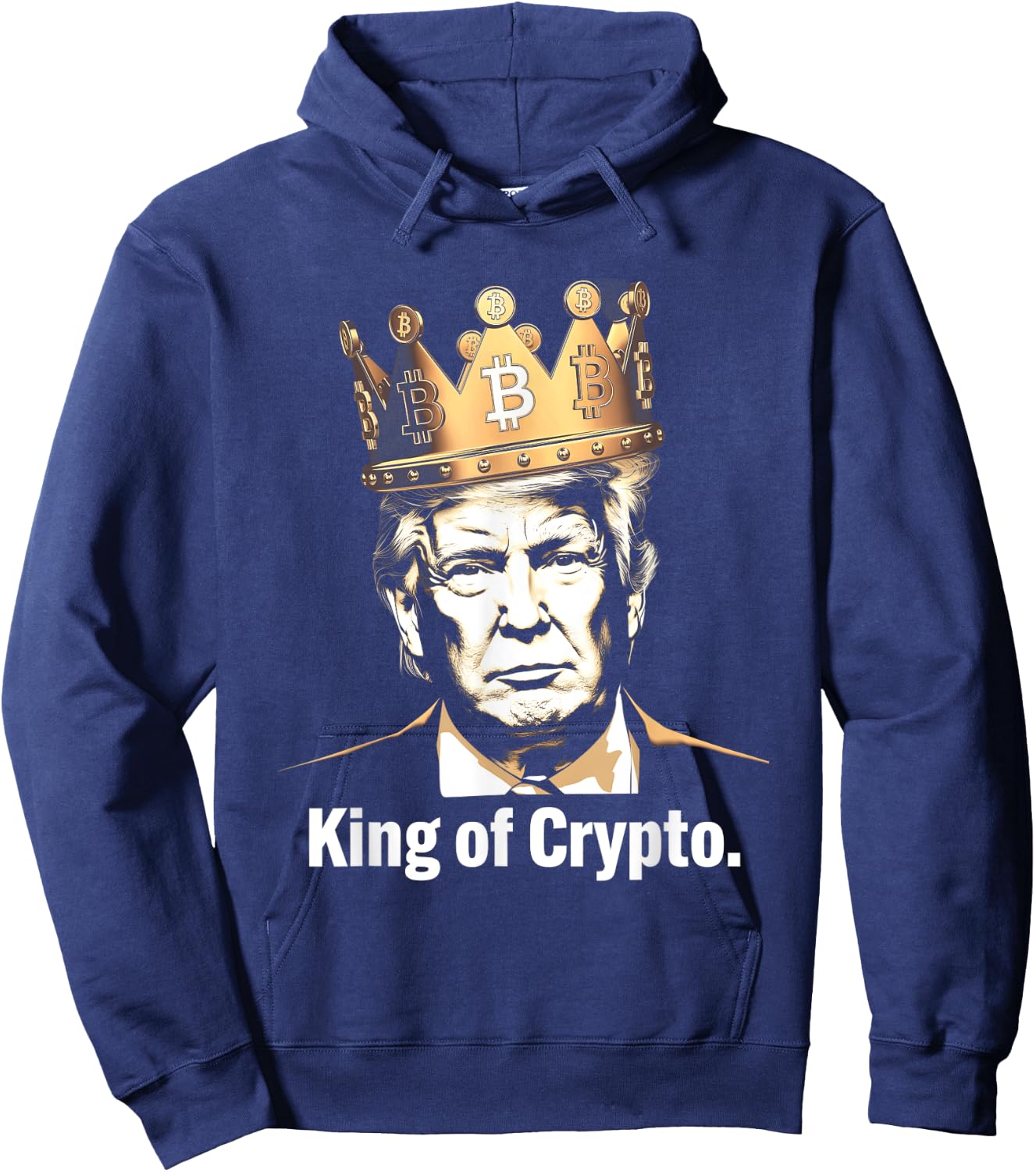 King of Crypto Crown Bitcoin Crypto President Hoodie - Hoodie | Navy
