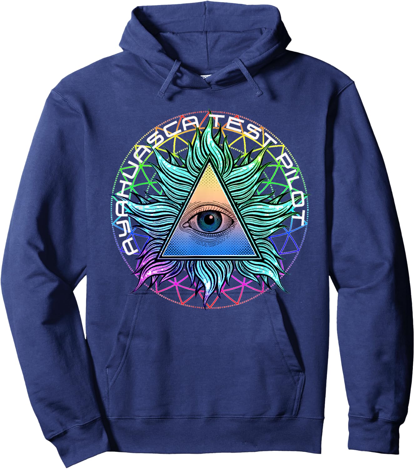 For Ayahuasca Test Pilots with All See Eyes Hoodie - Hoodie | Navy