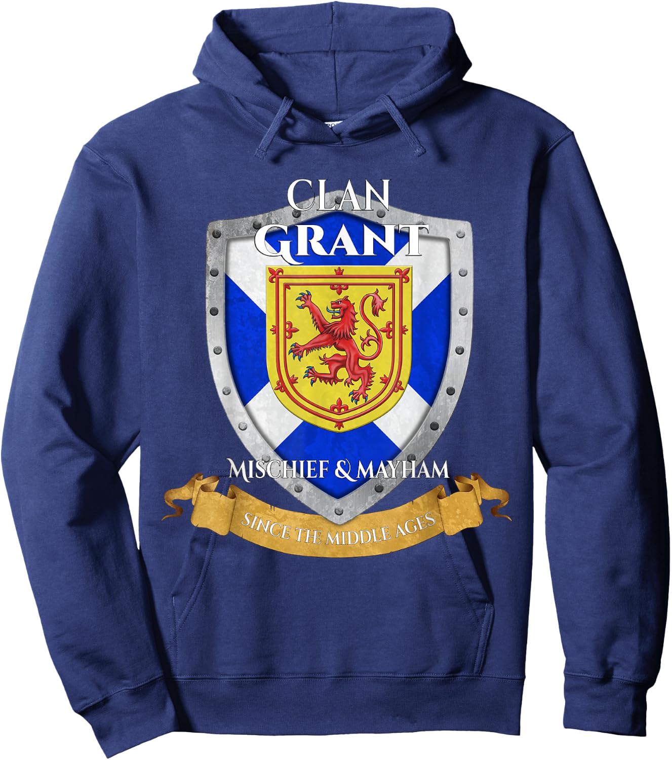 Grant Scottish Family Clan Scotland Shield Hoodie - Hoodie | Navy
