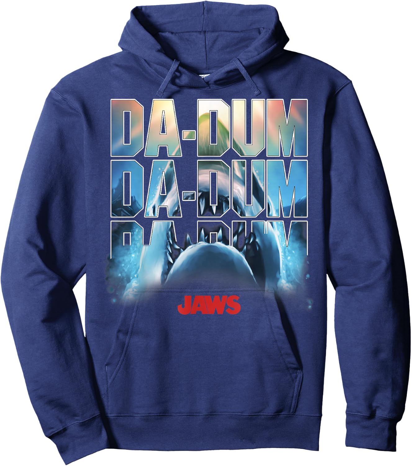 Jaws Da-Dum Da-Dum Da-Dum Build-Up Fill Logo Hoodie - Hoodie | Navy