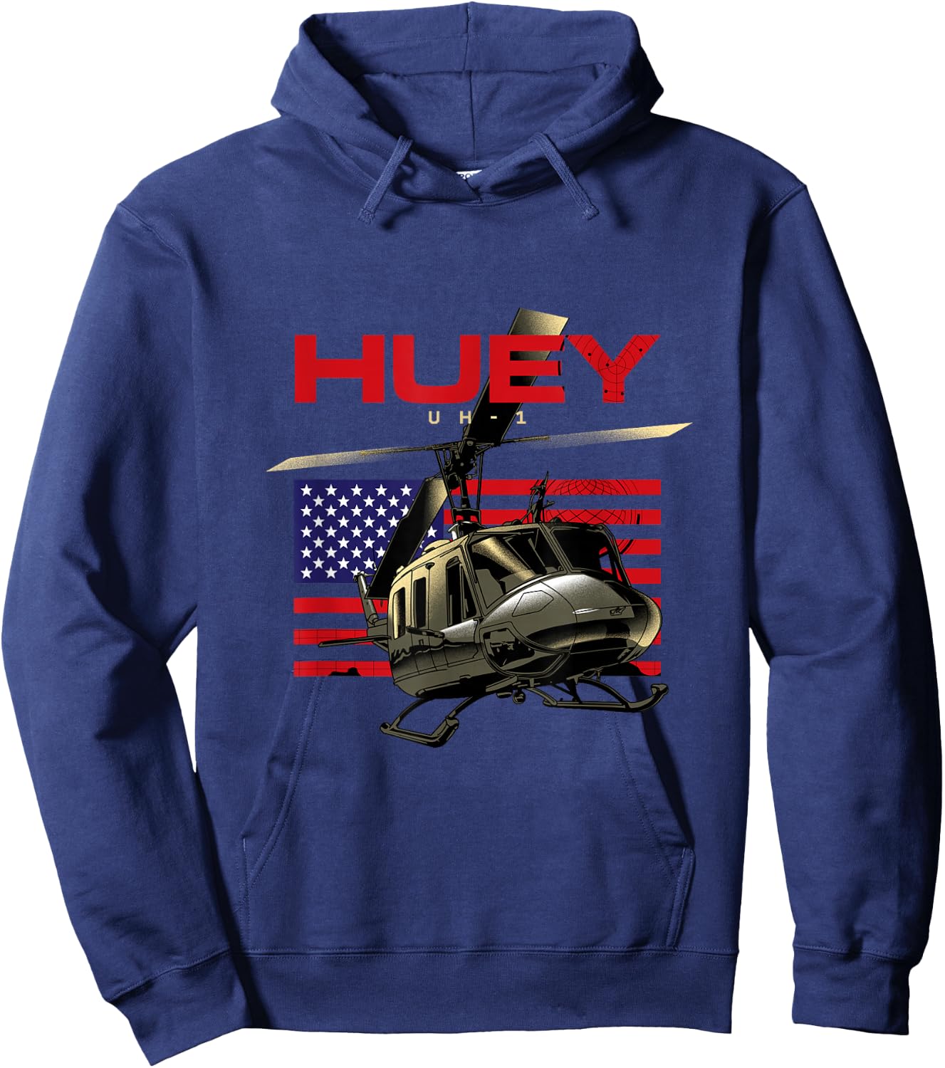Huey Military Helicopter Airplane Hoodie - Hoodie | Navy