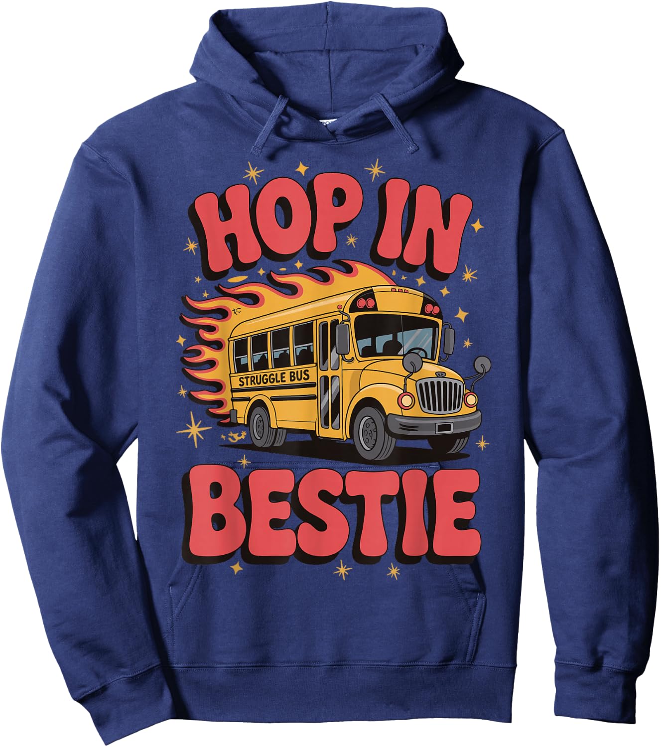 Hop In Bestie Struggle Bus Hoodie - Hoodie | Navy
