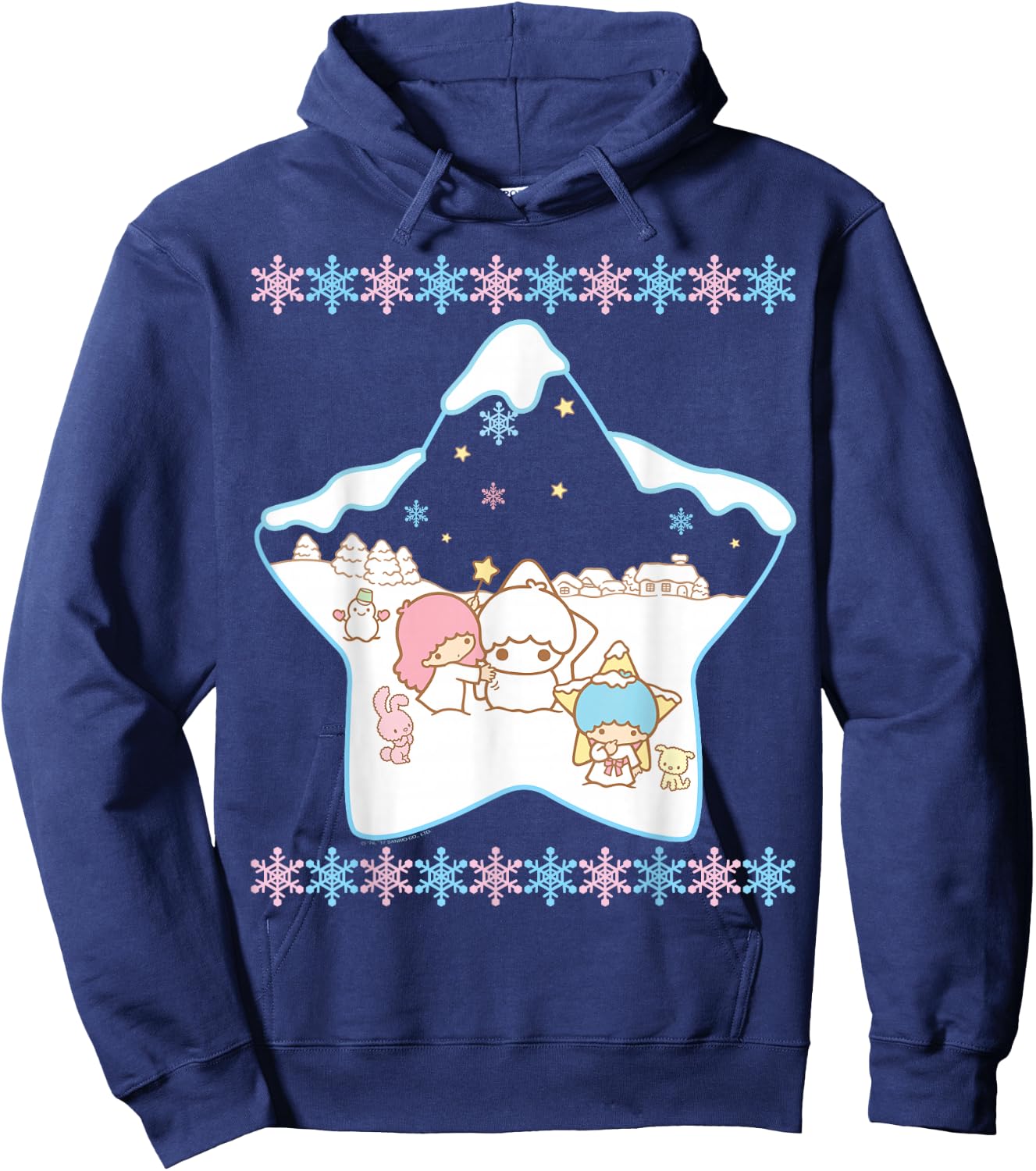 Little Twin Stars Ugly Christmas Sweater Shirt Hoodie - Hoodie | Navy