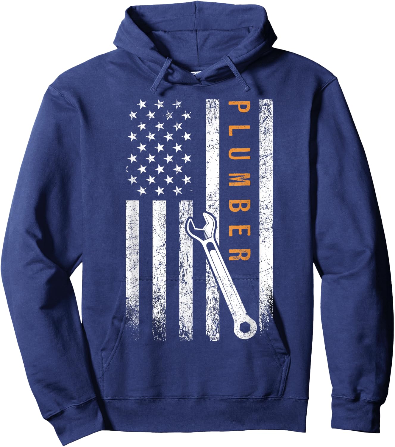 Plumber American Flag Design Plumbing Hoodie - Hoodie | Navy